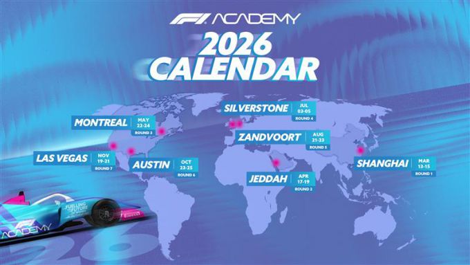 F1 Academy onthult kalender voor 2026