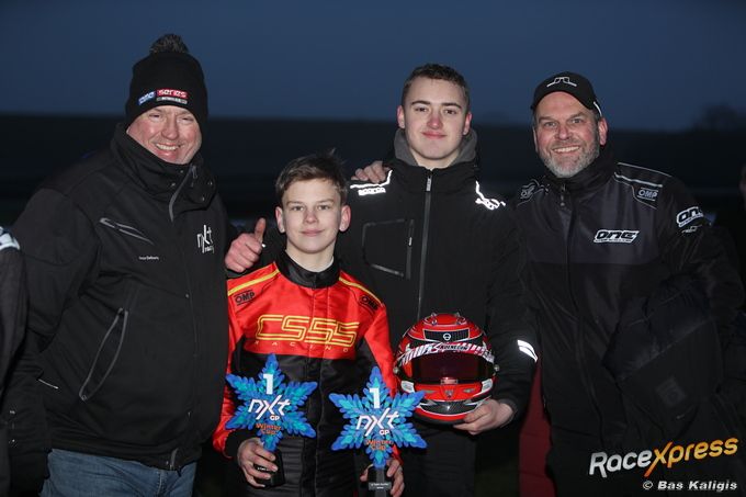 Joris Verkerk P1 en crew Jacco en Sky Defourny en Bas Verkerk